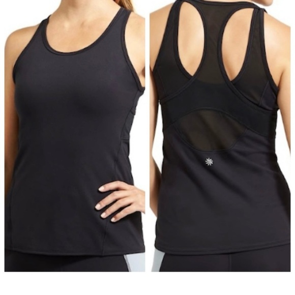 Athleta Tops - Athleta Women’s Inversion Mesh Racerback Black Tank Top